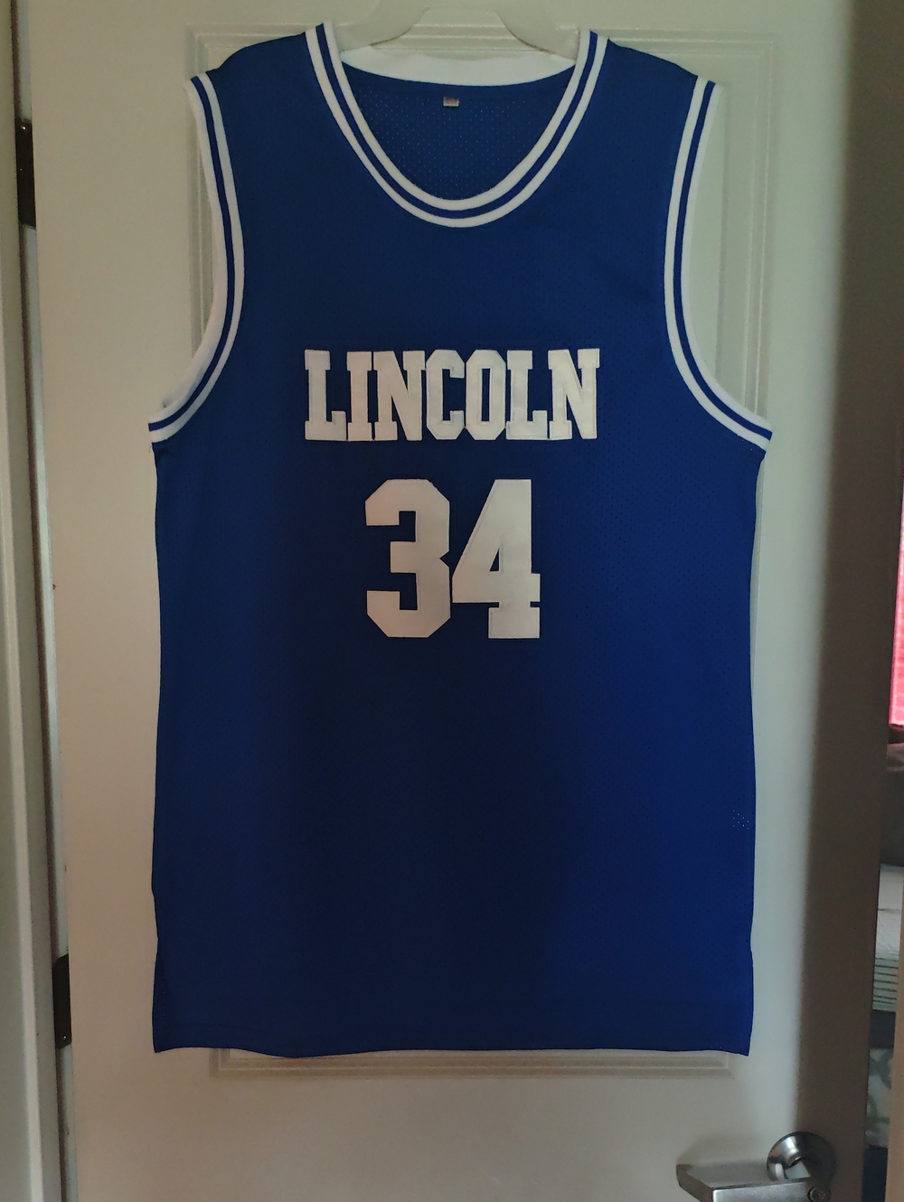 Blue Lincoln #34 Basketball Jersey